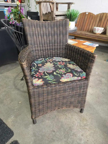 Canvas Faux Wicker Patio Chair