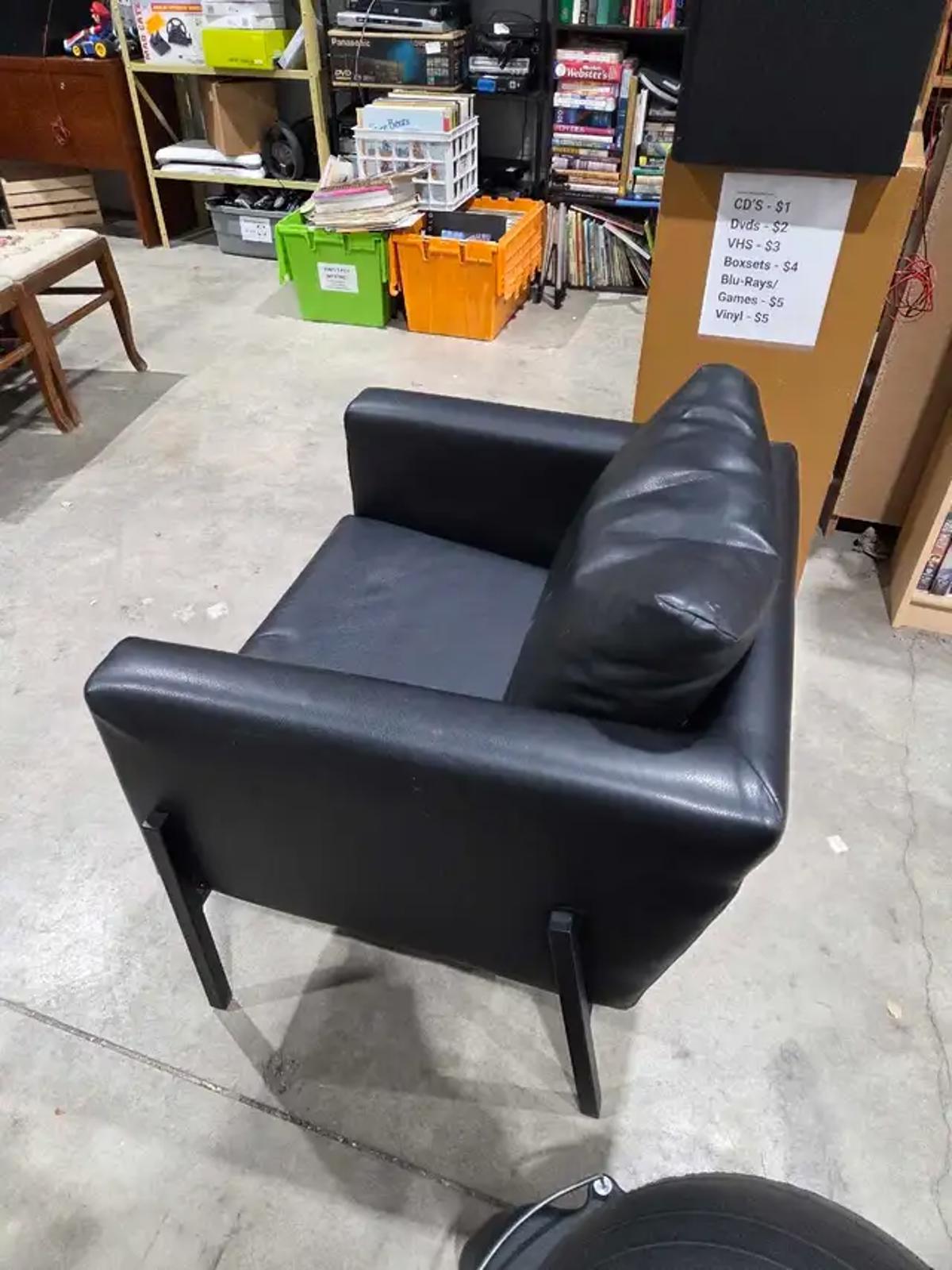 Ikea Koarp Black Leather Armchair