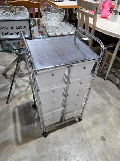 Chrome Rolling Storage Cart
