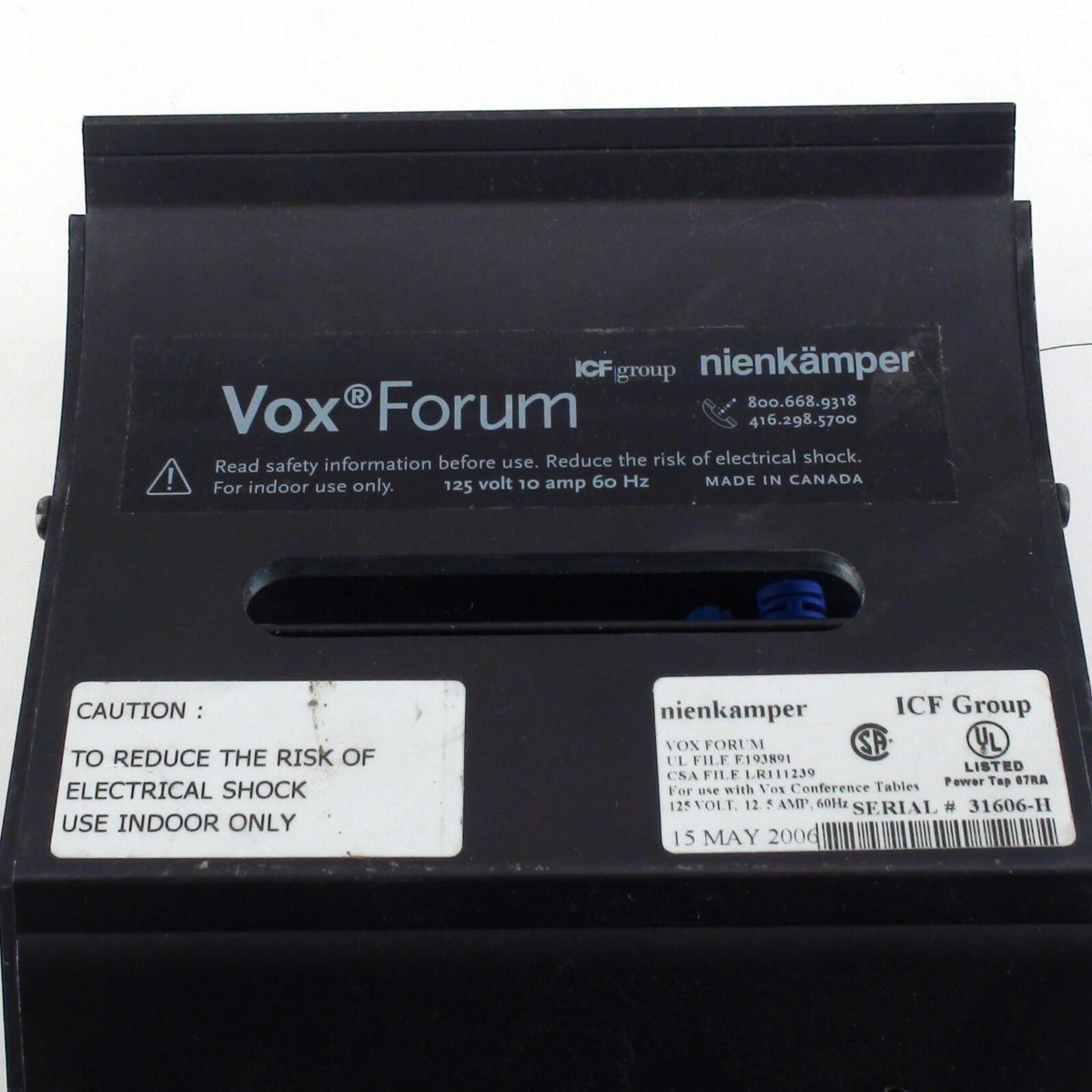 Vox Forum Nienkamper Tabletop Multi Connector For Power/ Voice/ Data - ICF Group