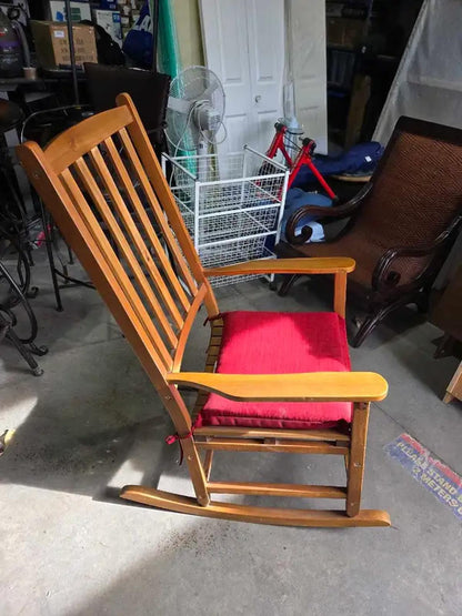 Large Wooden Rocking Chair with cushion