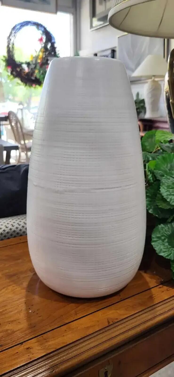 White Textured Decorative Vase 14"