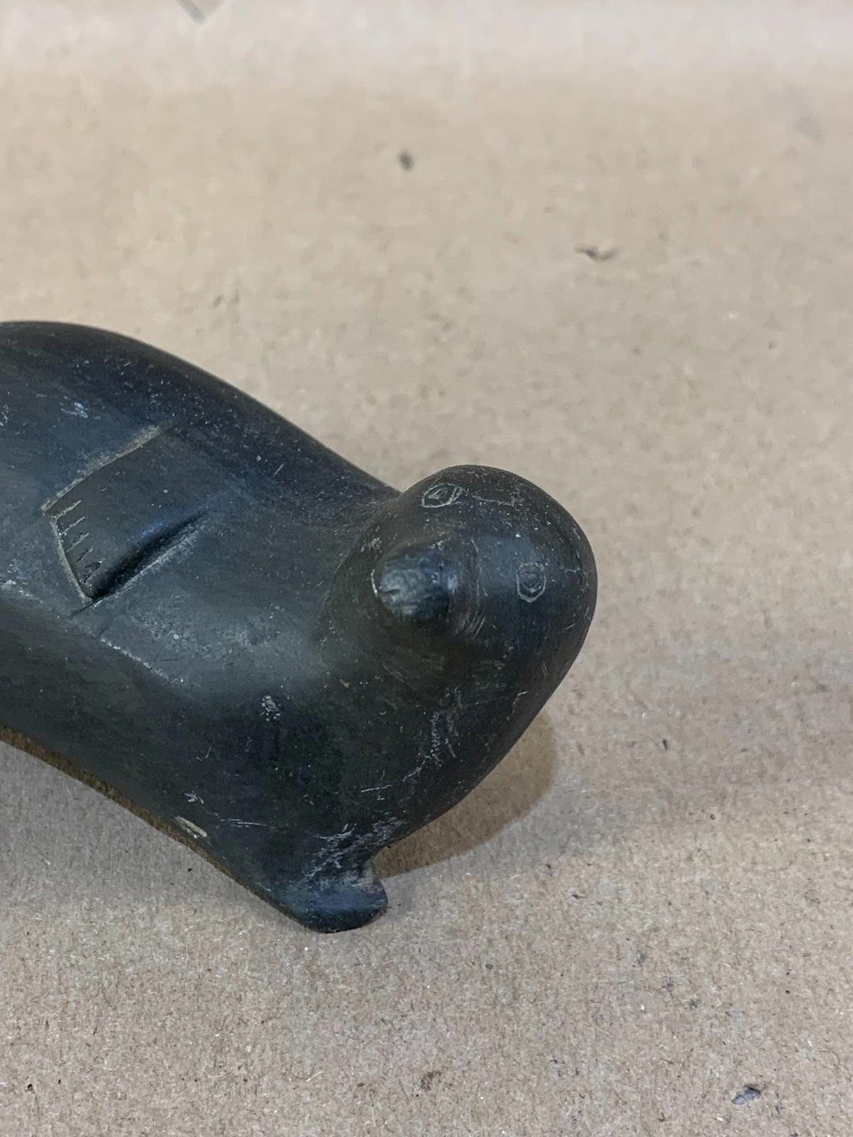 Vintage Inuit Soapstone Carving Handmade Seal Sculpture
