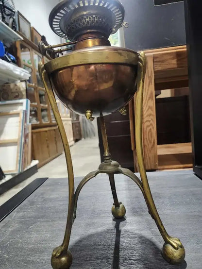 Antique Brass Oil Lamp