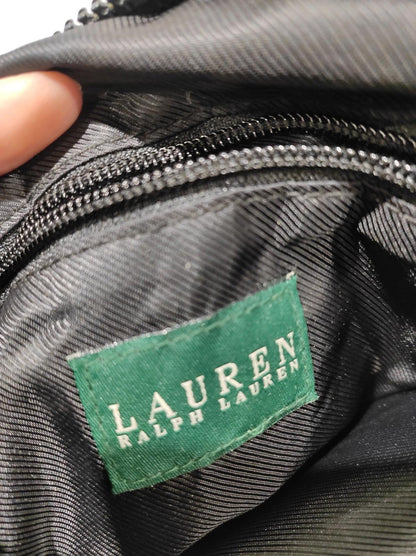 LAUREN RALPH LAUREN Gray Purse Bag Handbag Plaid With Buckle