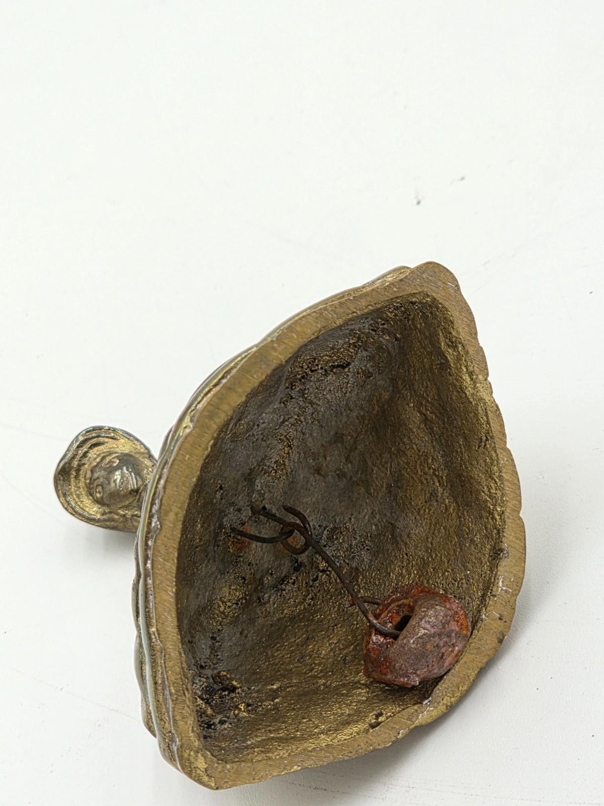Vintage Brass Crinoline Lady Bell: Rustic Mid Century Dinner Bell - England