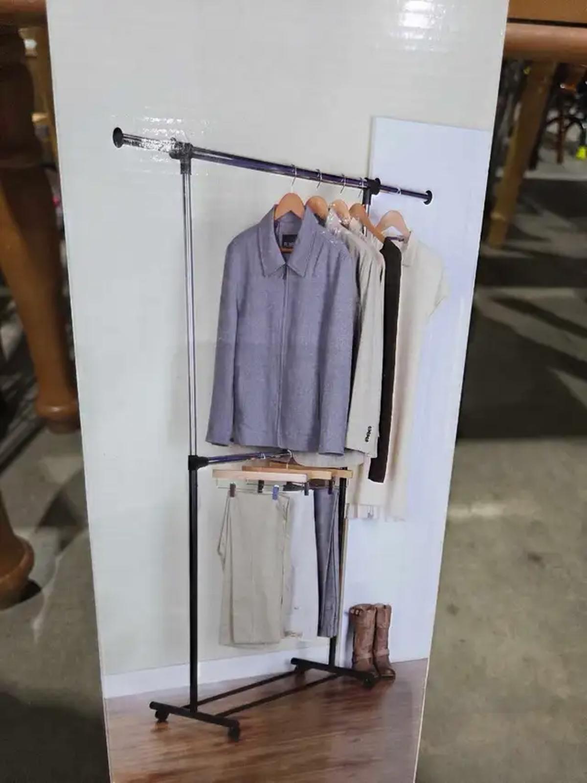 New! Mainstays 2-Tier Adjustable Garment Rack