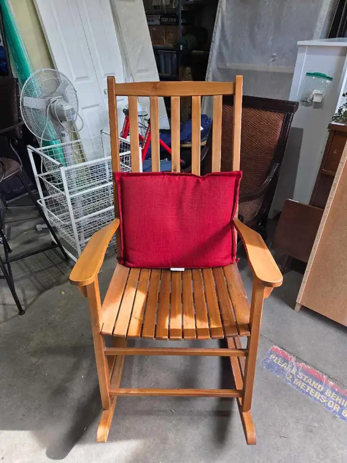 Large Wooden Rocking Chair with cushion