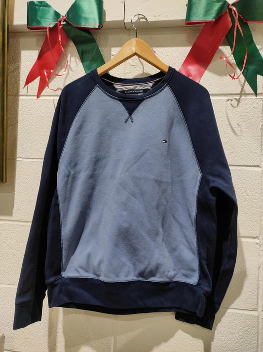 Tommy Hilfiger TH Athletic Crewneck Cotton Blend Sweatshirt Embroidered Logo  L