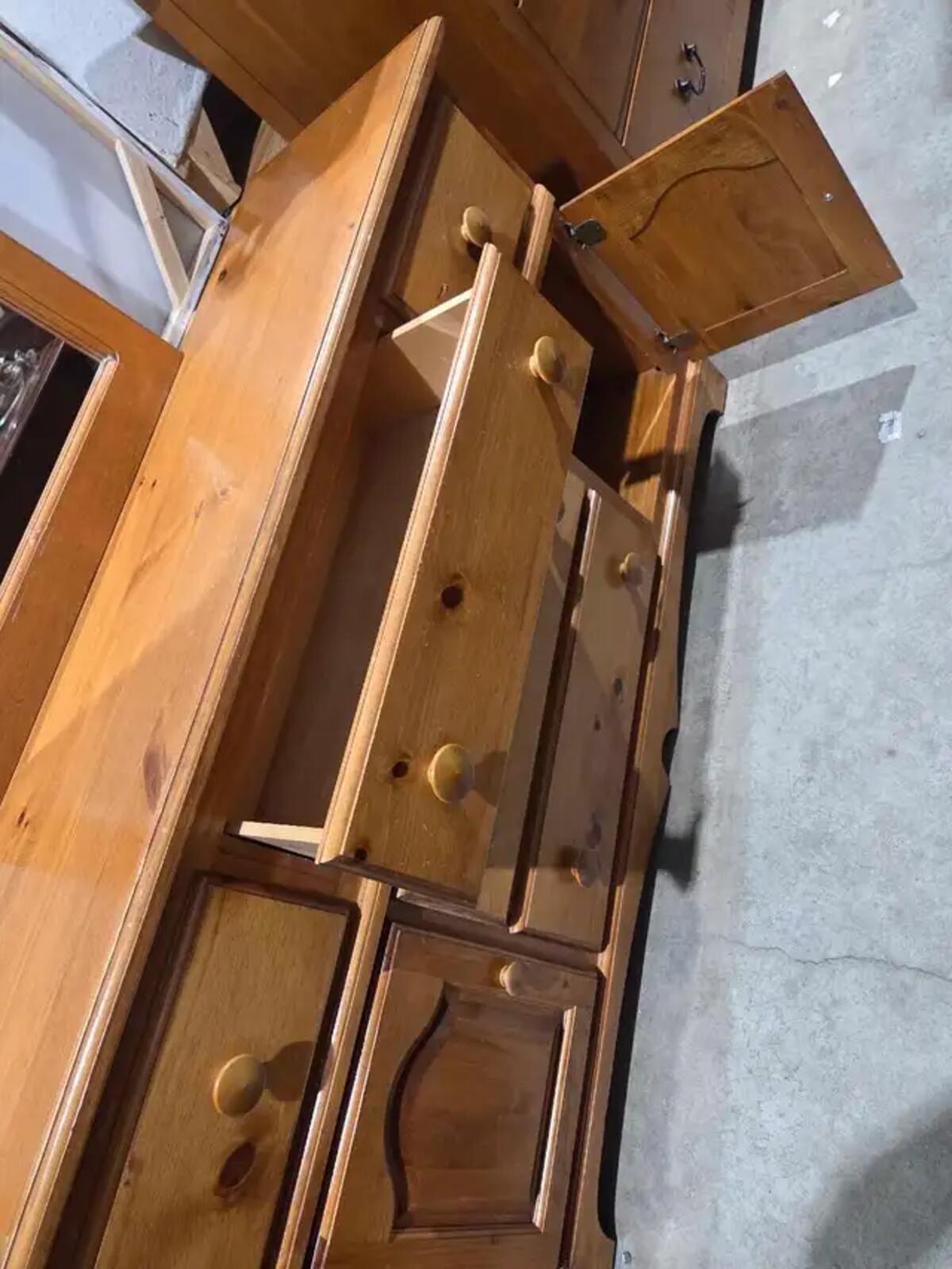 Wooden Dresser with Mirror