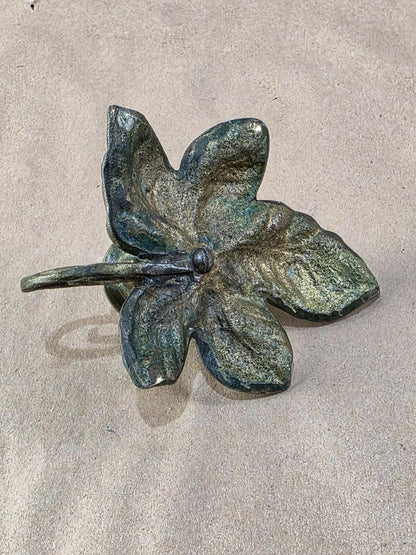 Vintage Early 20th Century Japanese Brass  Candle Holder, Lily Pad