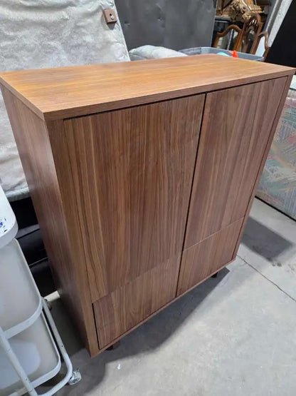 Walnut 2-Door Cabinet with Drawers