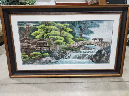 Framed Silk Embroidery Art - Very Unique!