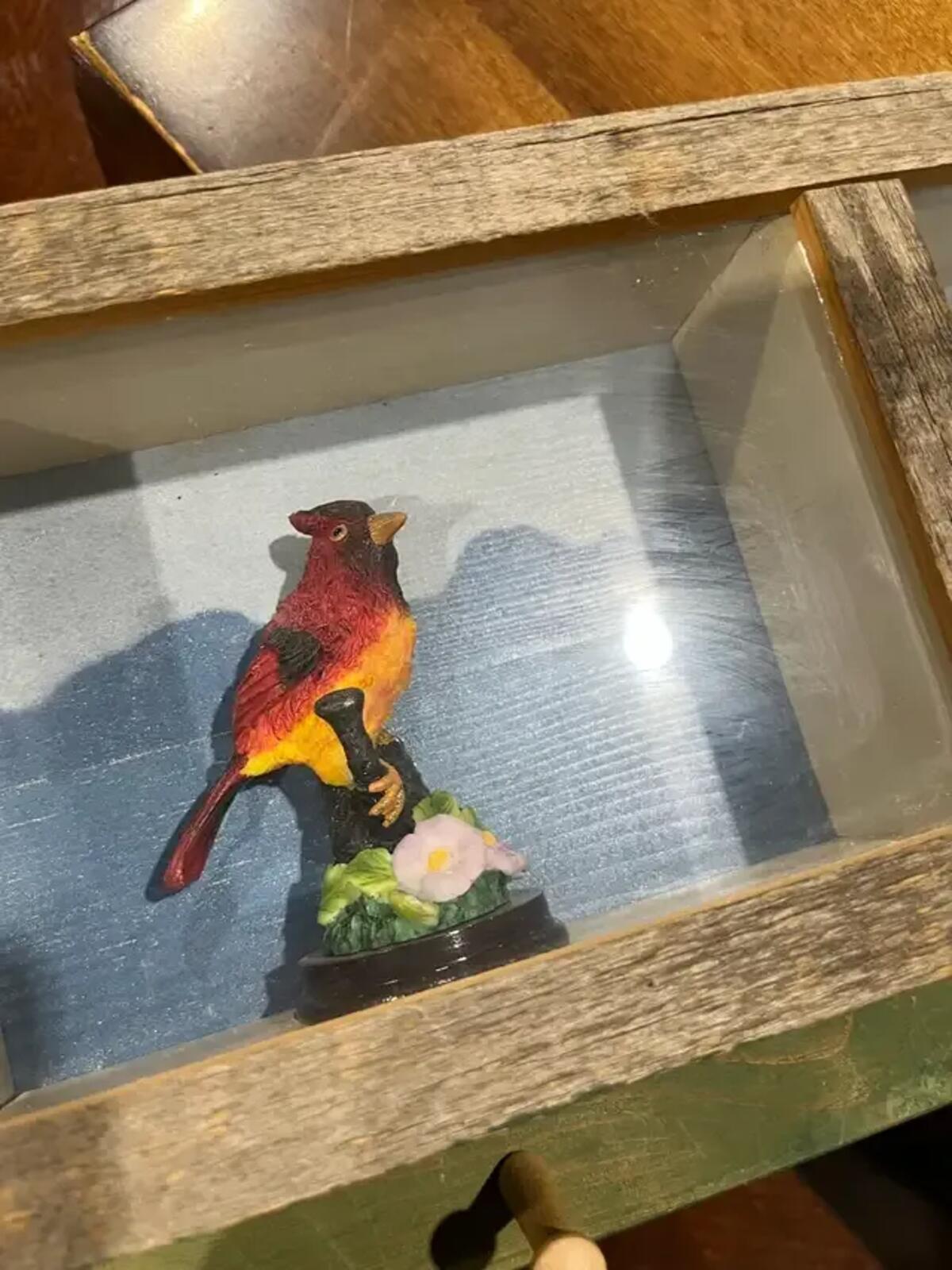 Bird Figurine Display Peg Board