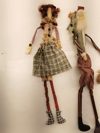 Vintage crazy Mountain import folk art cloth dolls