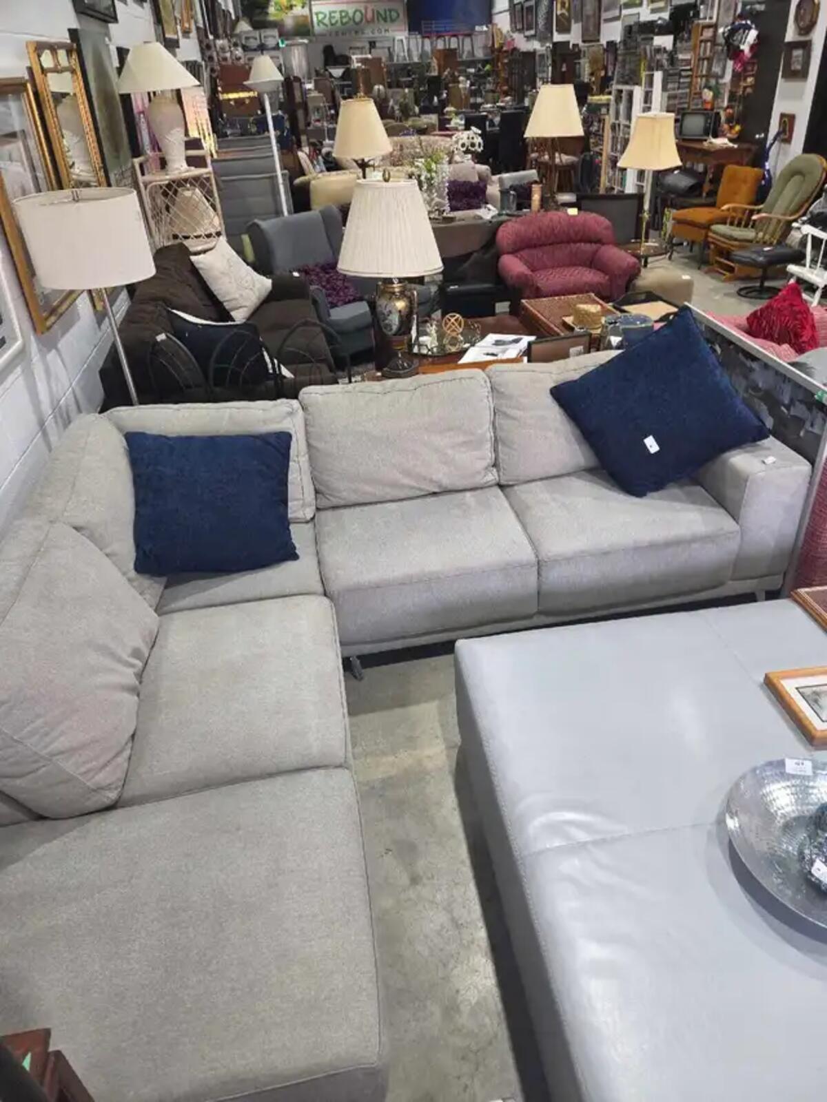 Grey 2-Piece Sectional Sofa