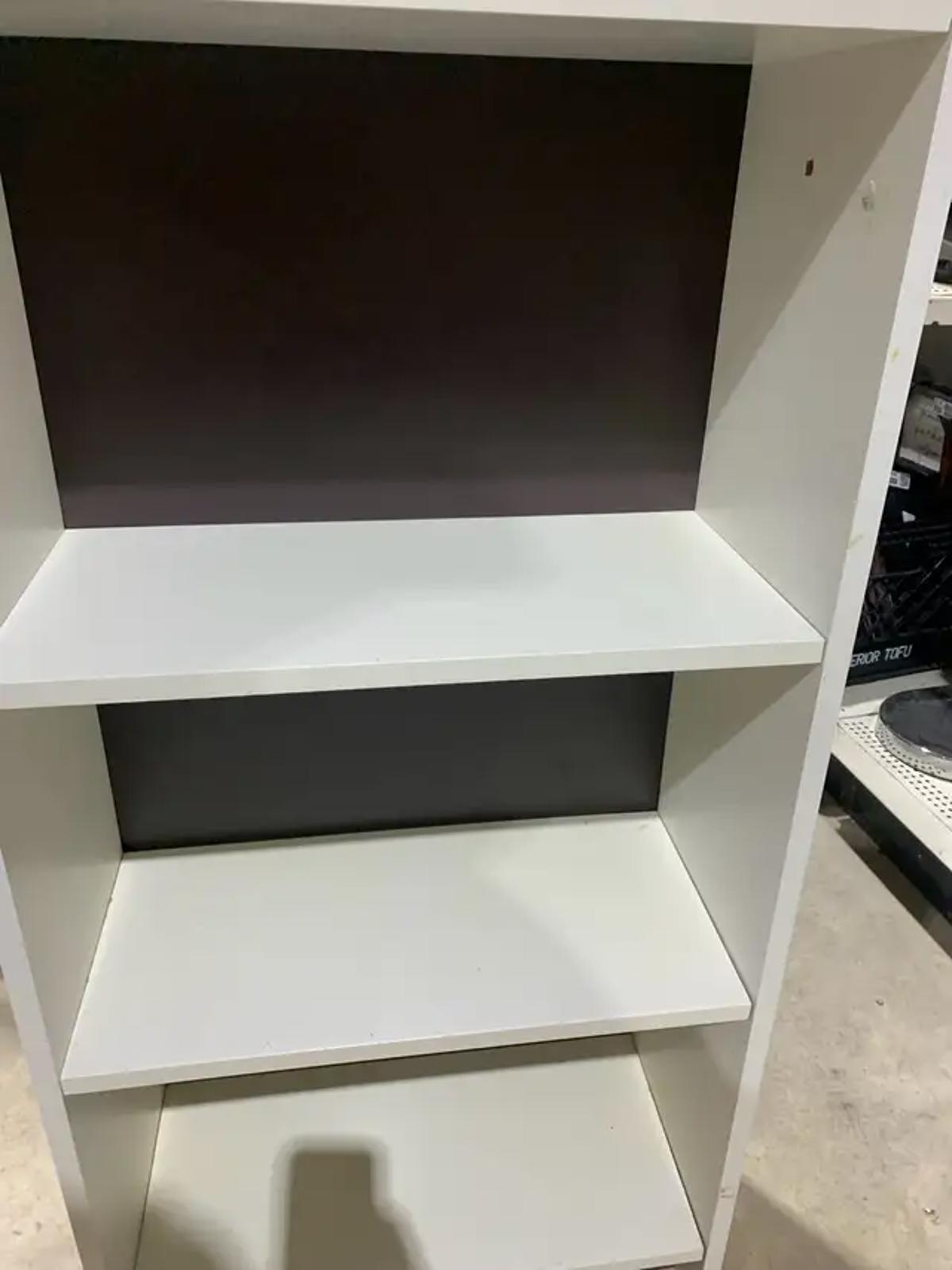 White 3-Shelf Bookcase with Sturdy Construction