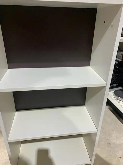 White 3-Shelf Bookcase with Sturdy Construction
