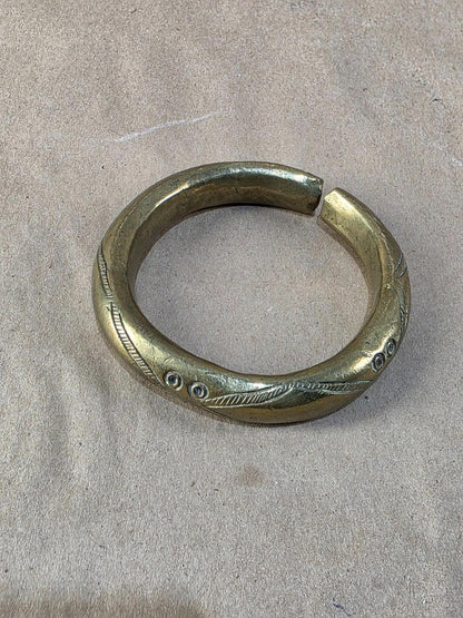 Genuine Rare 1800 Antique African bronze manilla Currency Bracelet