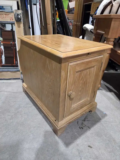 Wood Side Table with Magazine Rack
