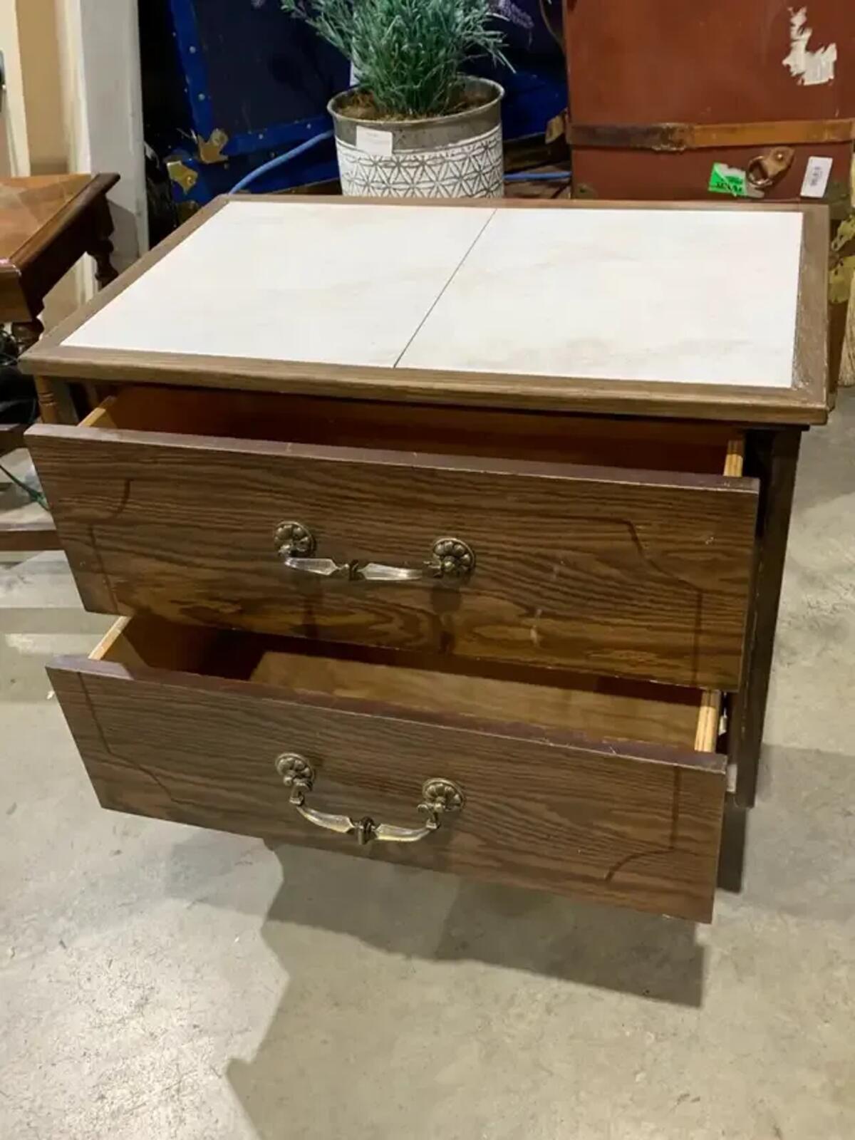 Pastel Tile Bedside Table with drawers