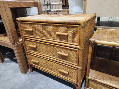 Vintage Rattan & Bamboo Dresser/Night Stand