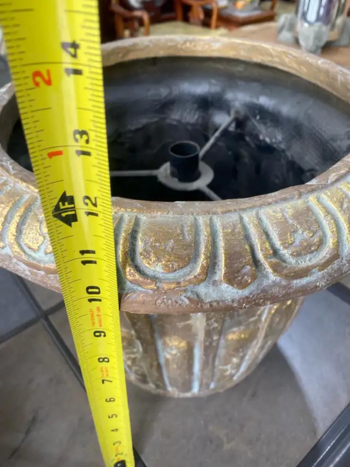 Large Golden Detailed Planter
