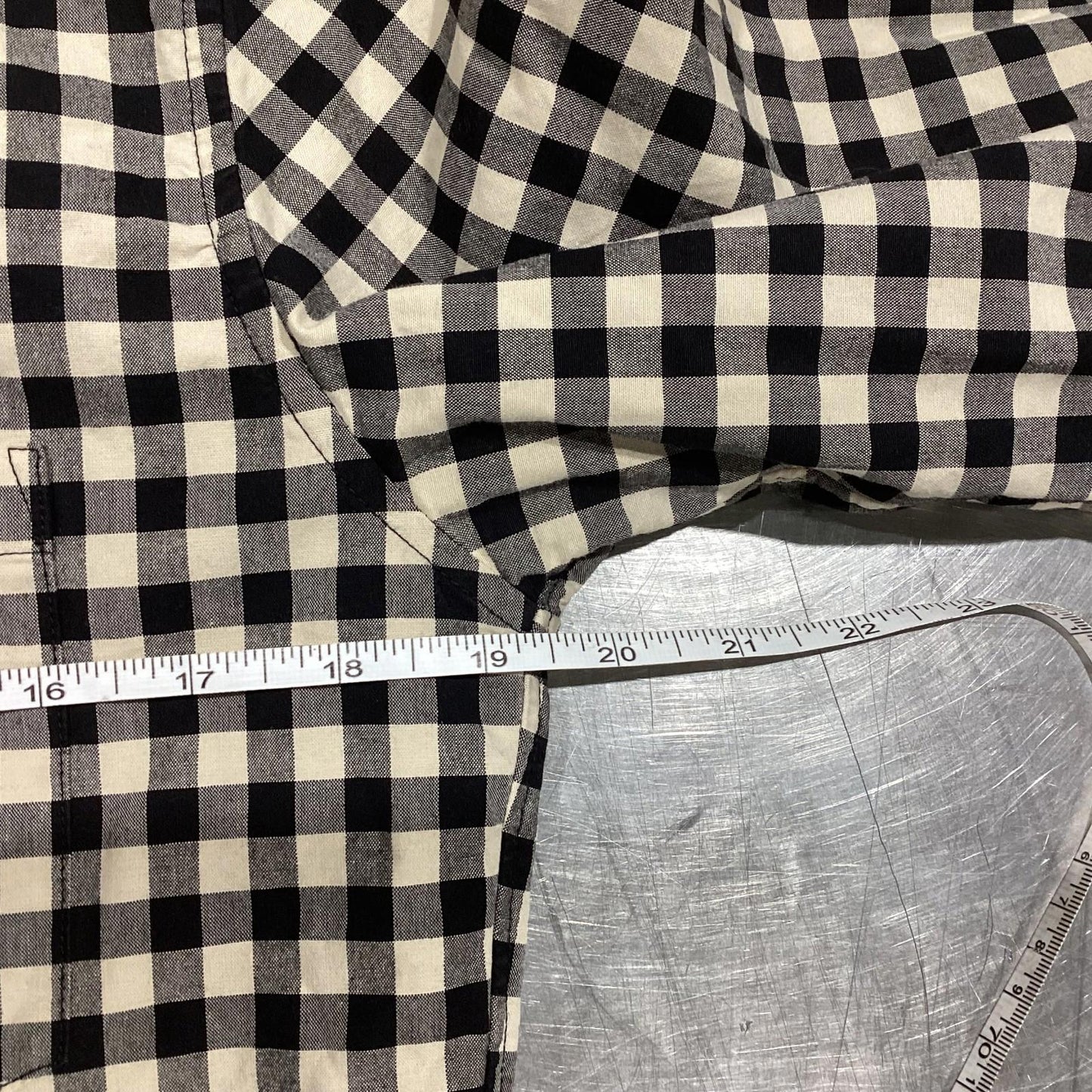 J.Crew Slim Fit Black & Cream Gingham Button-Down Shirt
