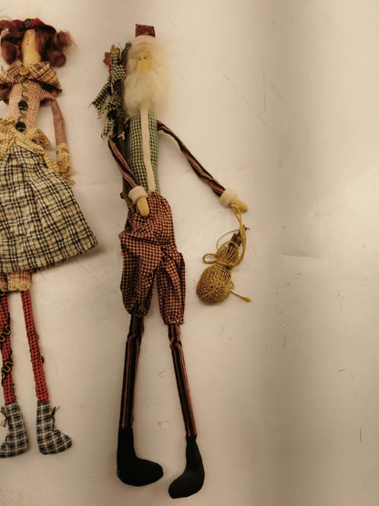 Vintage crazy Mountain import folk art cloth dolls