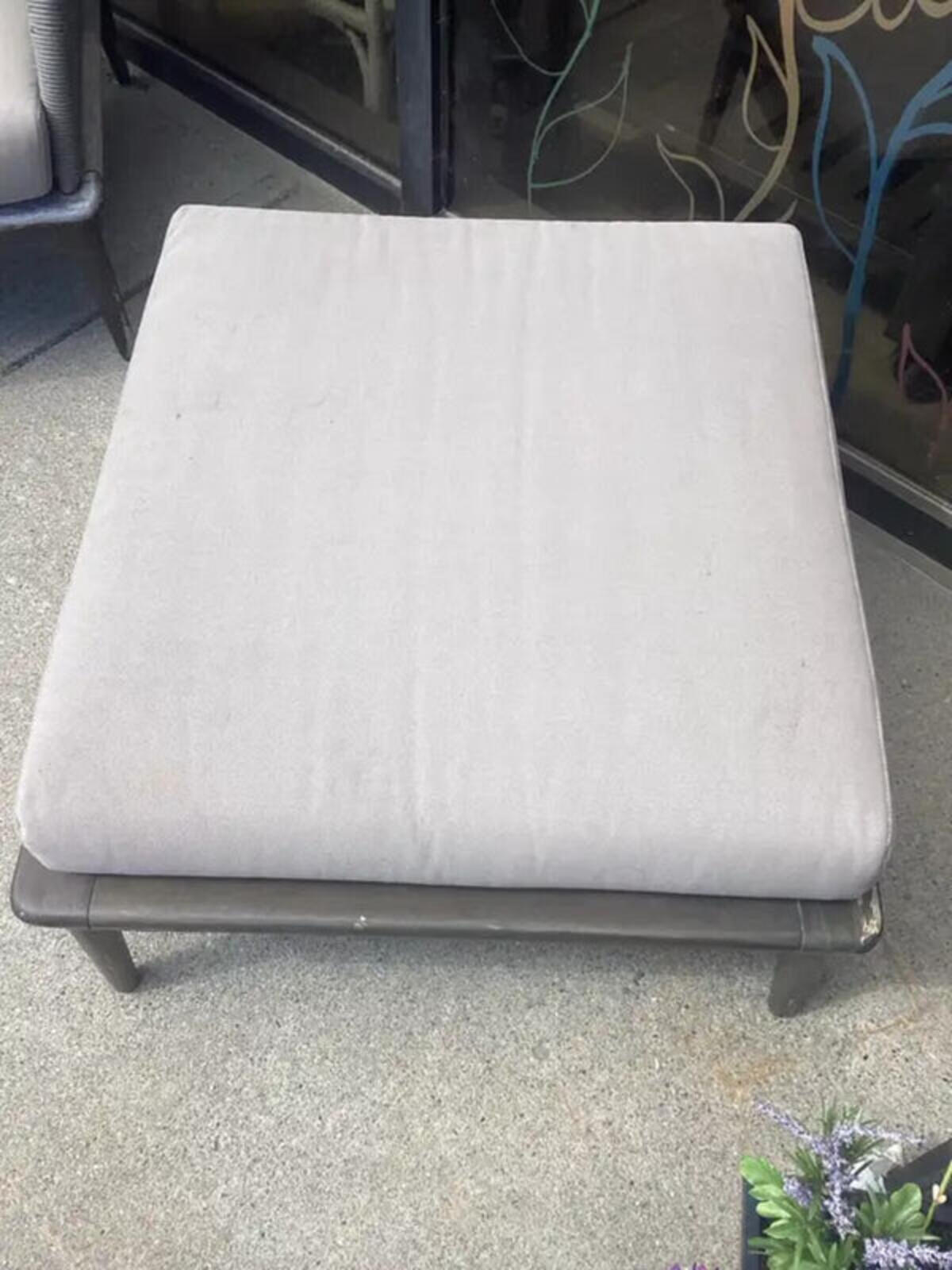 Grey Outdoor Patio Chair and Ottoman Set