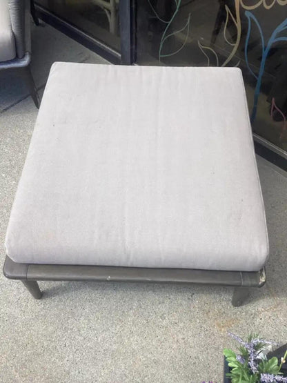 Grey Outdoor Patio Chair and Ottoman Set