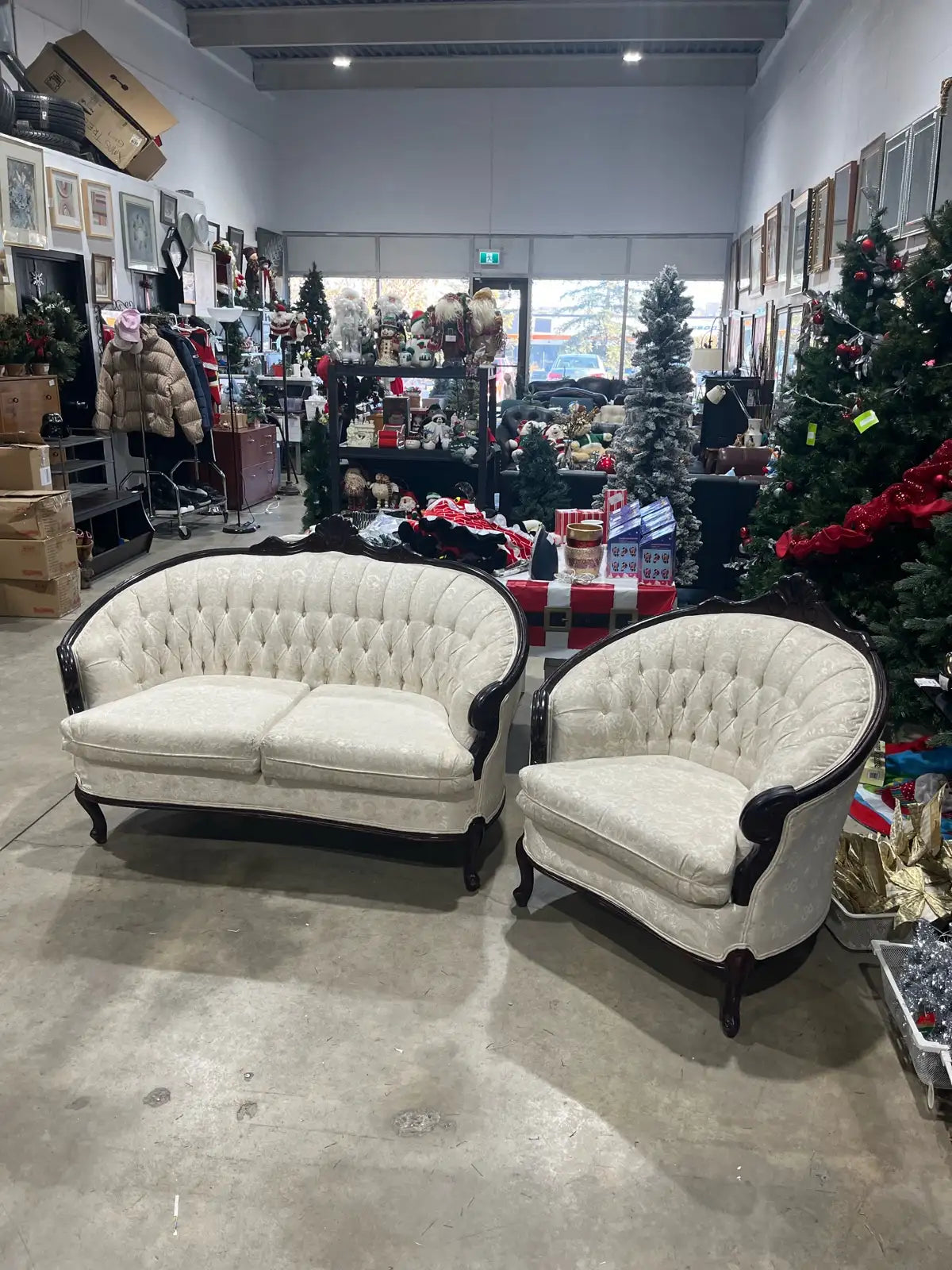 Vintage Loveseat and Chair