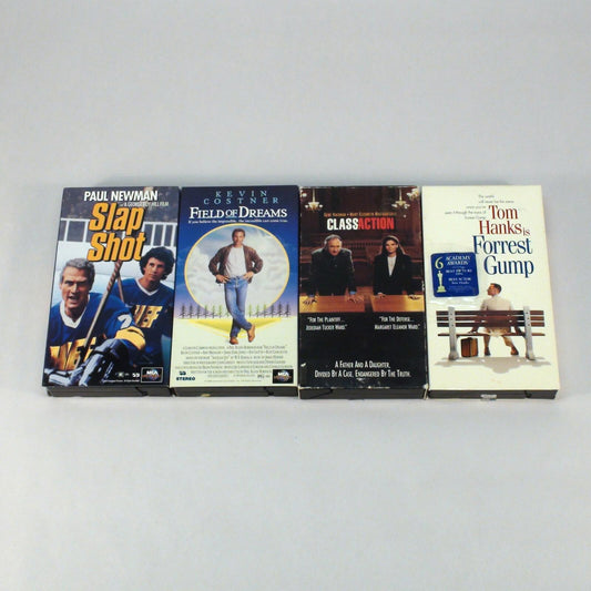 Vintage VHS Tape Lot Of 4 Class Action. Field Of Dreams. Slap Shot. Forrest Gump