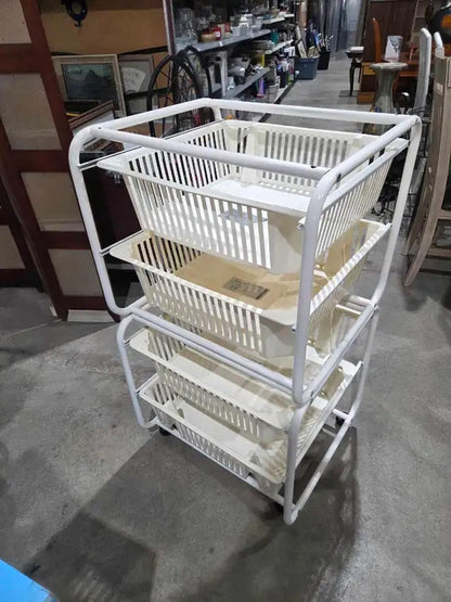 Vintage IKEA Simo 4-Shelved Rolling Cart