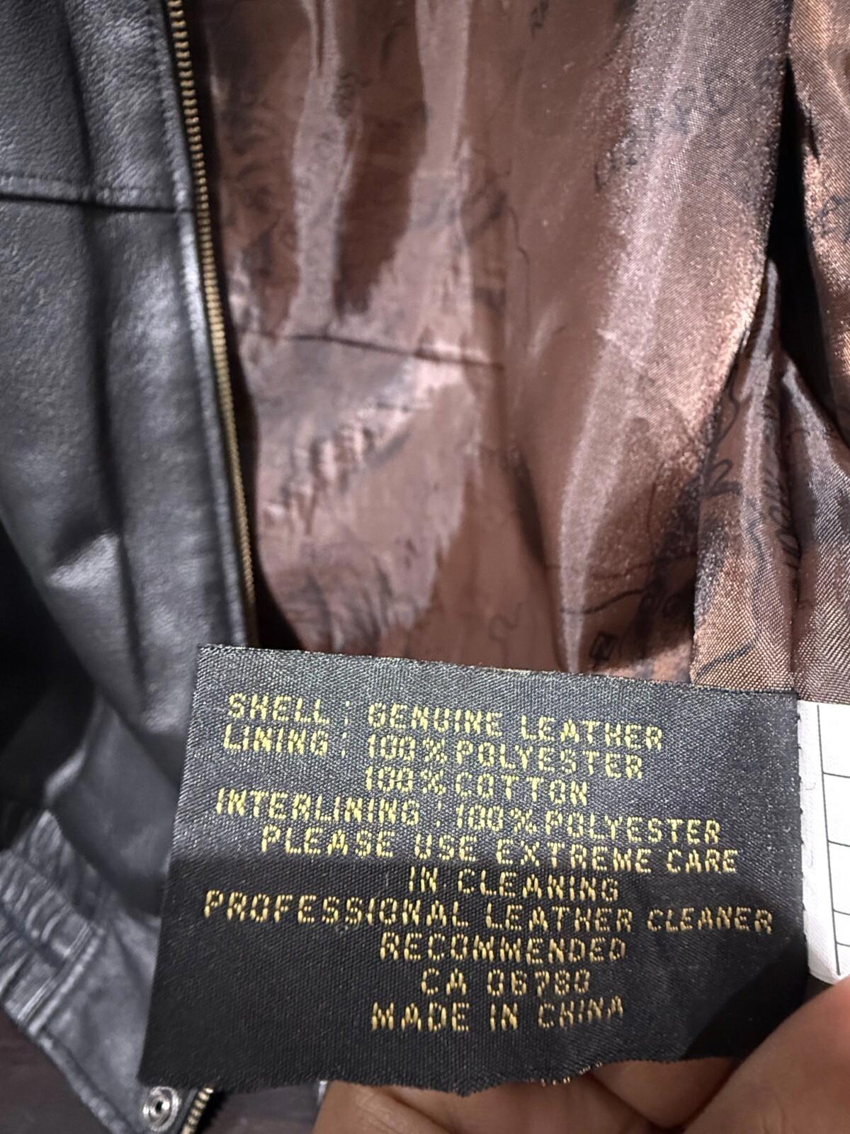 Blouson bomber en cuir Amanati, taille L