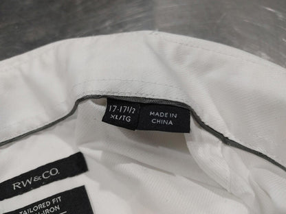 Brand New RW&CO White Button-Down Dress Shirt Size XL Neck 17-17.5 Non-Iron