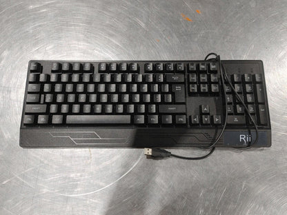 Excellent Condition Rii RK400 Wired RGB USB Keyboard Black Tested Working