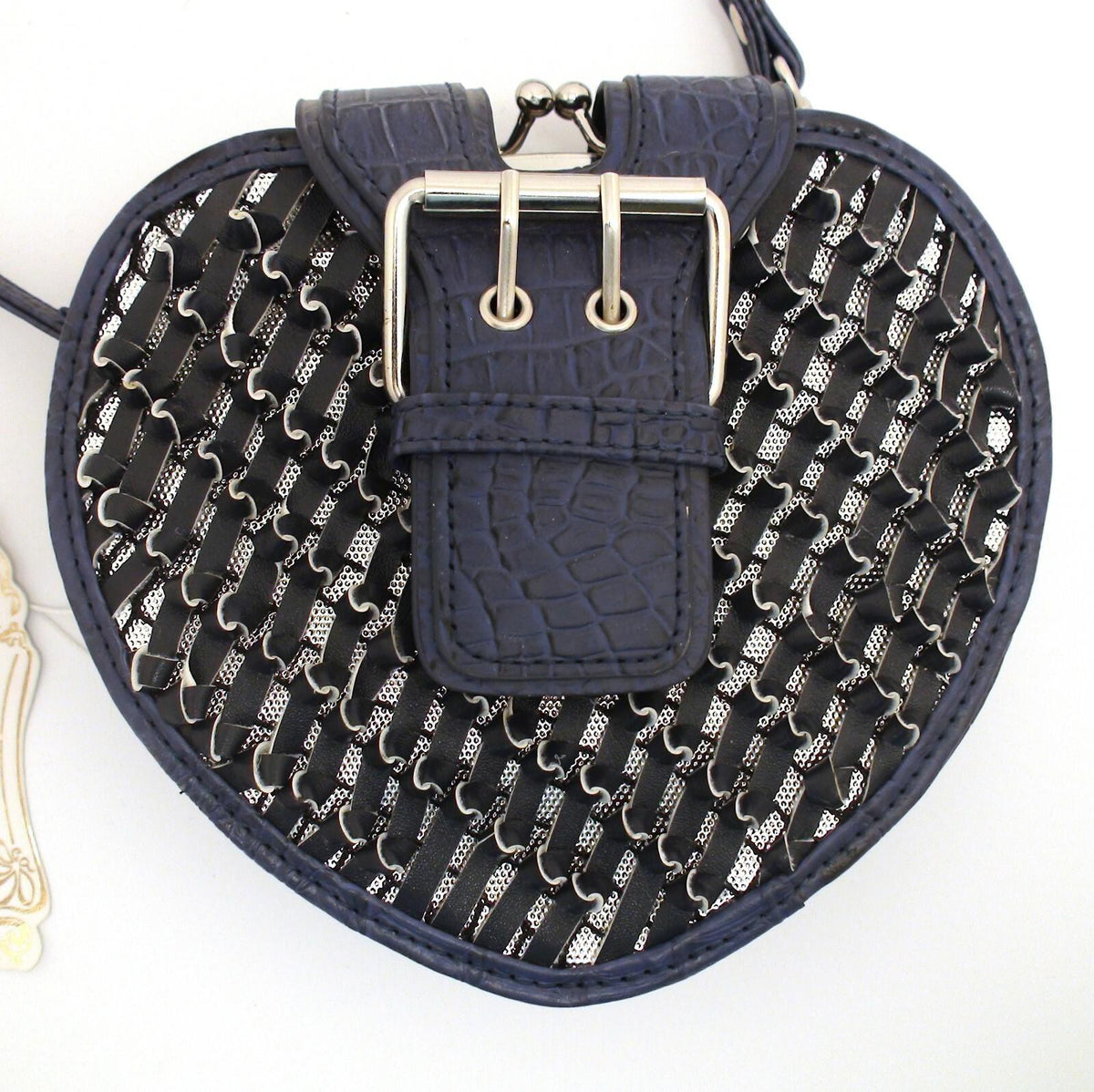 LYDC Ladies Heart Shaped Designer Purse Blue