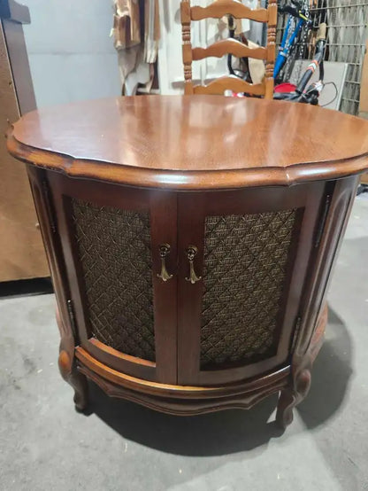 Vintage Wooden Drum Side Table
