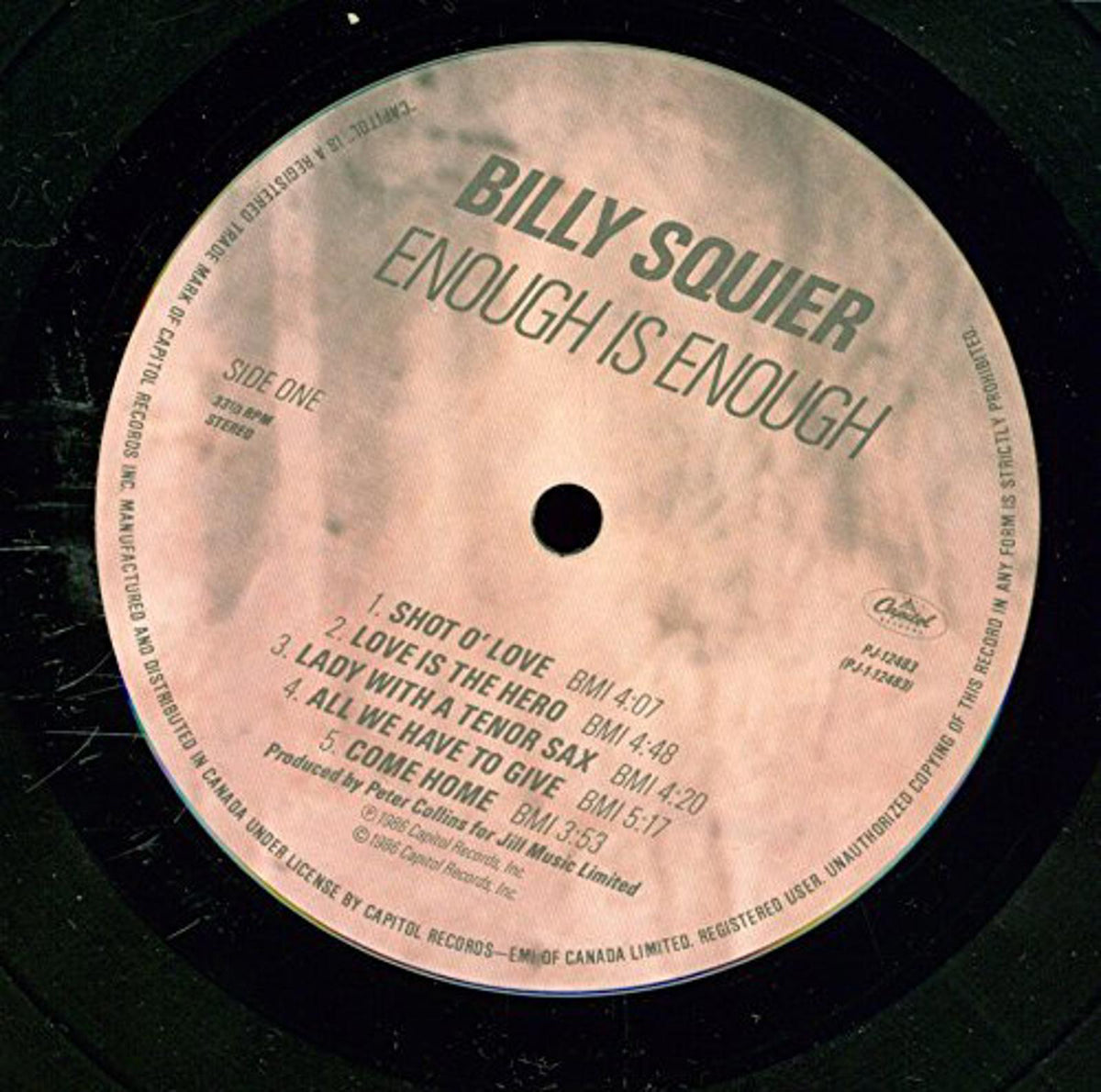 Billy Squier - Enough Is Enough (vinyle)