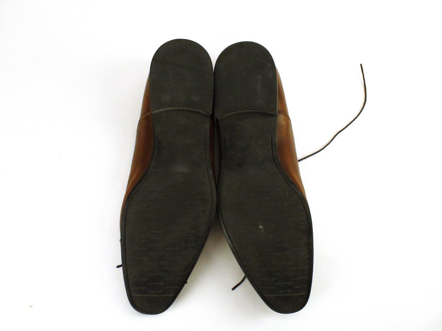 GOOD CONDITION Santoni Salem Oxford Brown Leather Shoes - 392055 2 D Size 10 US