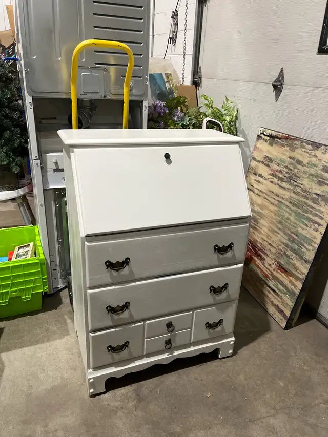 Vintage white Secretary Desk