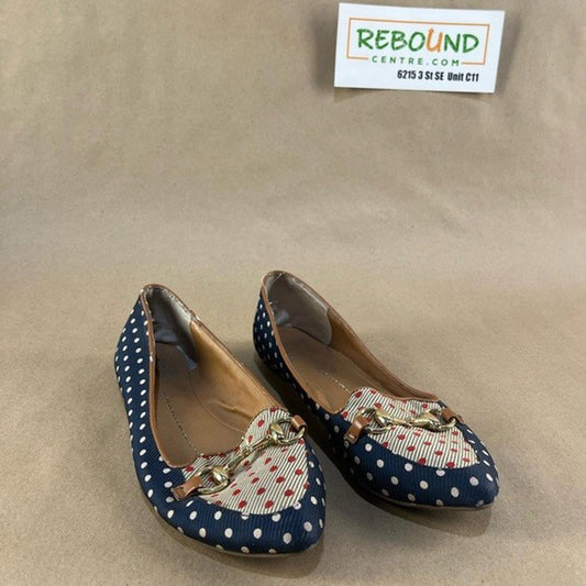 DOLCE VITA “Langley” Navy Polka Dot Loafers (Size US 8)
