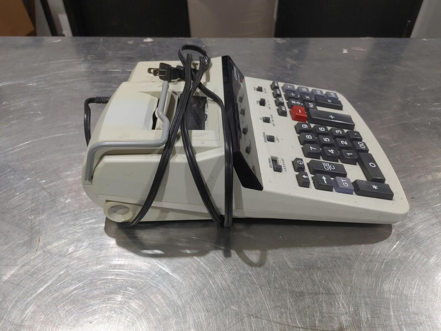 Canon CP1200D 12 Digit Adding Machine 2 Tone Printer Tested Working - Fair