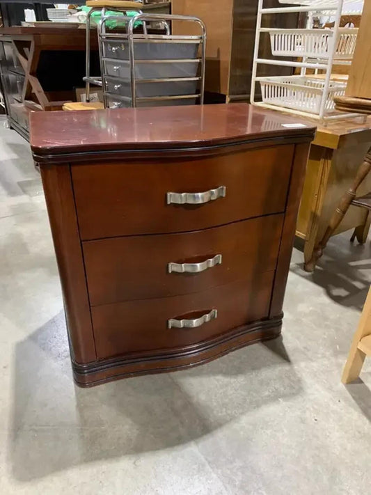 3 Drawer Dark Wood Nightstand