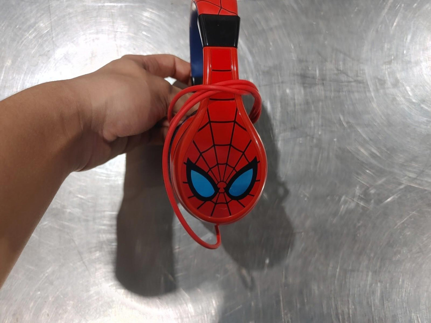 GOOD CONDITION Spiderman Kids Headphones Red/Blue Tested Working