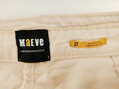 Maeve by Anthropologie White Carpenter's Pants Women's Size 27