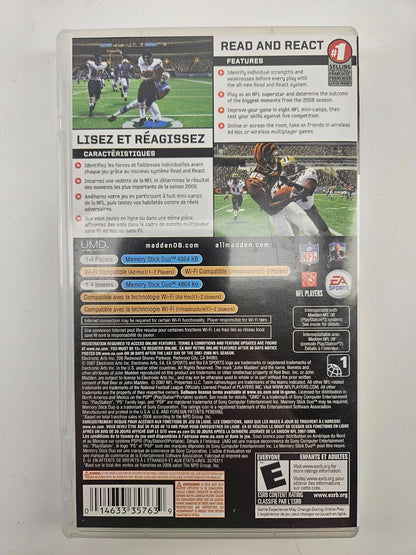Madden 08 (Sony PSP, 2007) *Case and Manual Only*