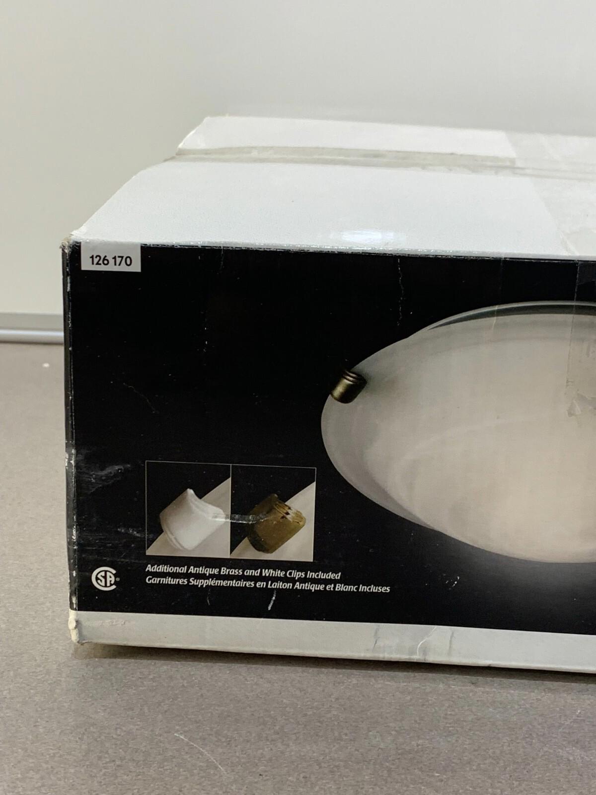 Hampton Bay 3-Light Pewter Clip Flushmount Ceiling Light w/ White Marbled Glass