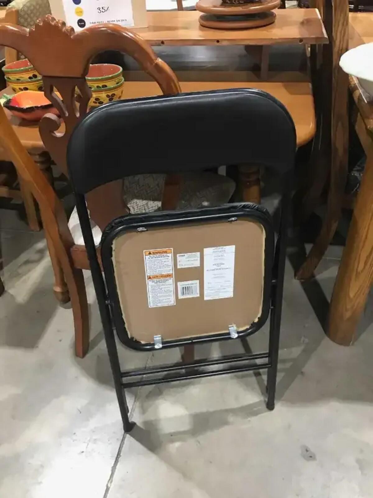 Folding Chairs Black Vinyl - 4 Available